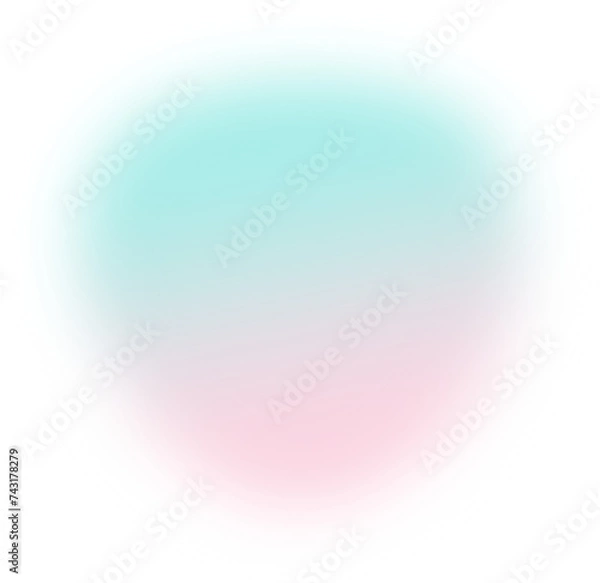 Obraz Abstract gradient transparent blur. Pink and Turquoise Gradient blob shape design element