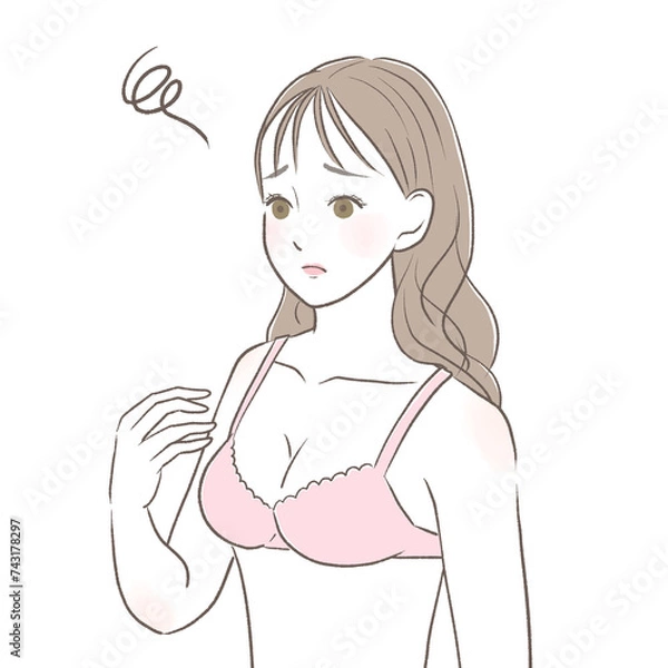 Obraz ブラジャーに違和感を感じて悩む女性