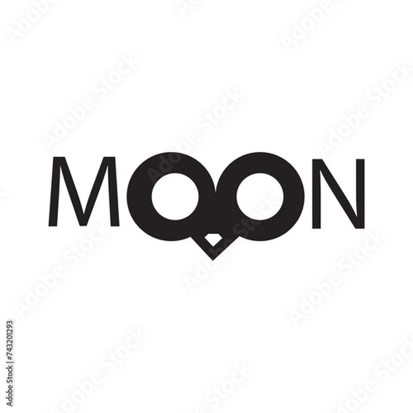 Obraz Moon logo with owl eyes sign