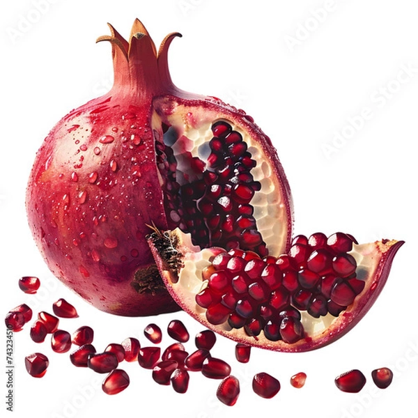 Fototapeta photorealistic picture of a pomegranate on isolated