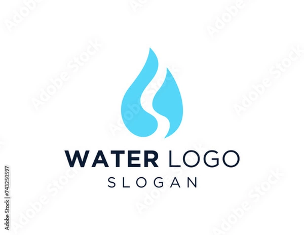 Obraz The logo design is about Water and was created using the Corel Draw 2018 application with a white background.