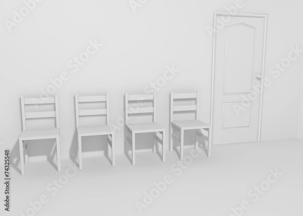 Fototapeta The waiting room in white