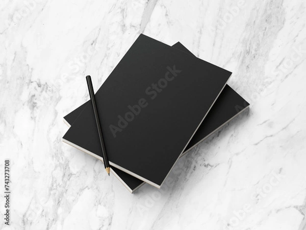 Fototapeta 3D illustration. Notepad with pen isolated.