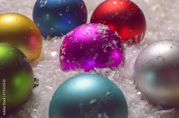 Obraz Colorful christmas baubles
