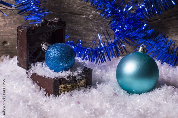 Obraz Blue christmas decorations