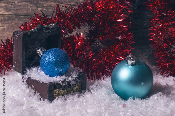 Obraz Blue christmas baubles