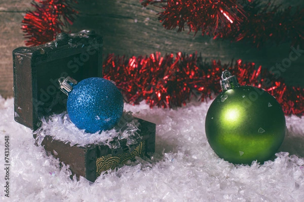 Obraz Colorful christmas baubles