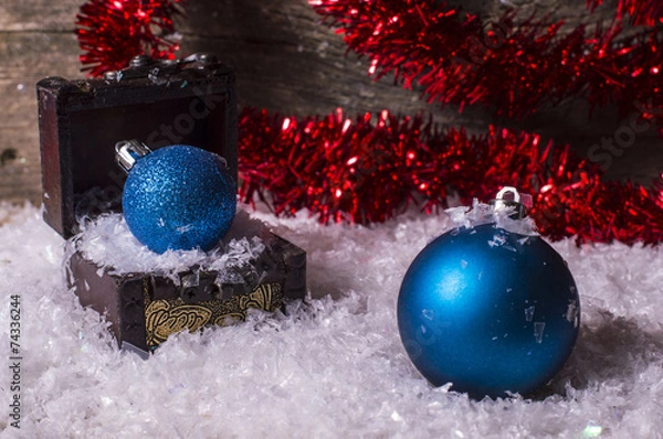 Obraz Blue christmas baubles