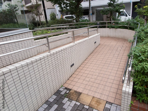 Fototapeta 車椅子用のスロープ