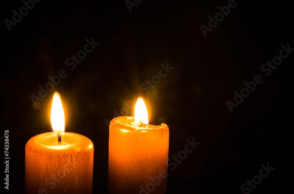 Fototapeta two burning candles