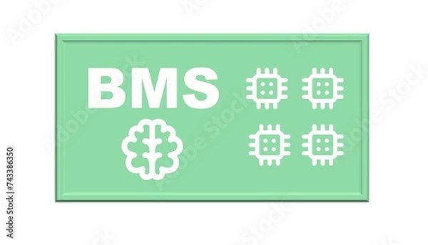 Fototapeta bms logo battery, Battery Management System, 