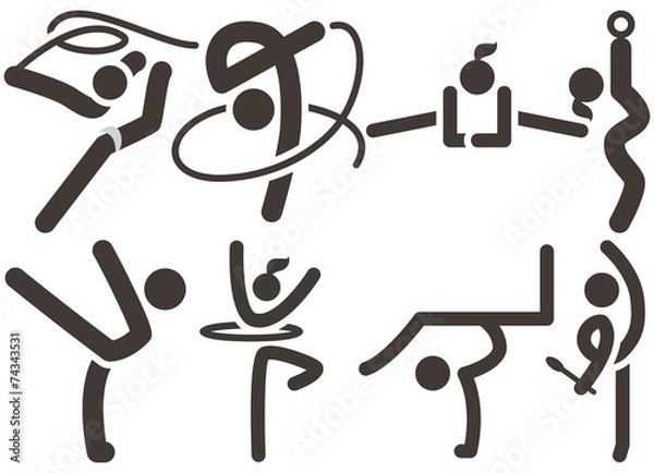Obraz Gymnastics Rhythmic icons