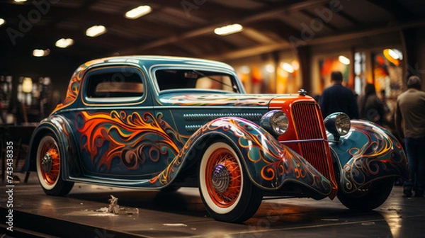 Fototapeta Get Your Heart Racing with the Ultimate Sportscar Experience on the Road: Luxury Design, Classic Models, and High-Speed Racing Adventures, generative AI