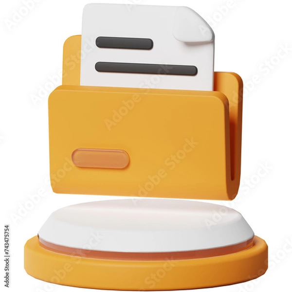 Obraz File Data Folder Document Business Icon 3D Object