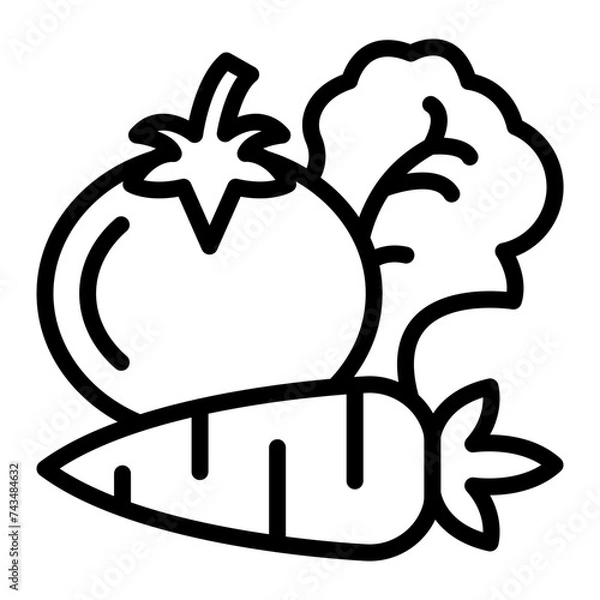 Obraz Vegetables Vector Line Icon Design