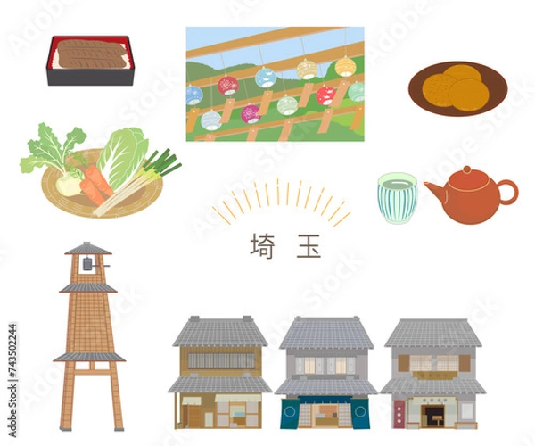 Obraz 埼玉県の観光名所と食べ物