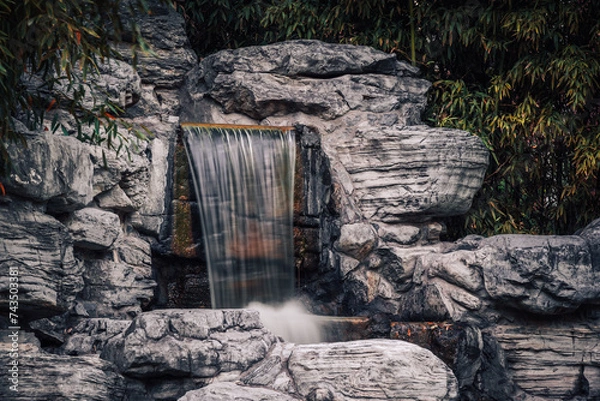 Obraz stone wall and waterfall