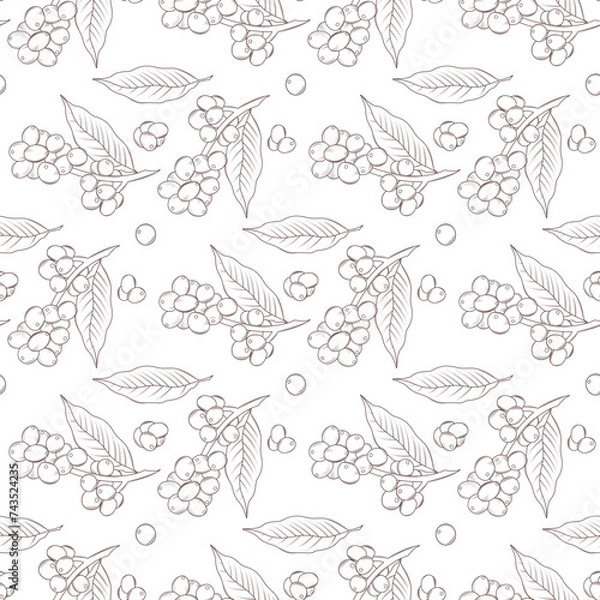 Fototapeta seamless pattern with coffee crop