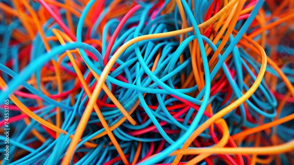 Fototapeta Colorful abstract wires texture.