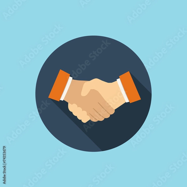 Obraz ikona stylu płaski uścisk dłoni
