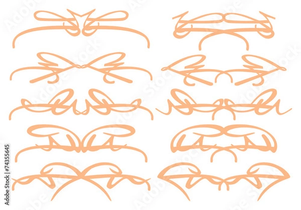 Fototapeta Orange Vintage Vignette decorative design elements