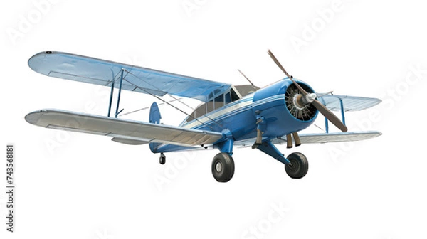 Fototapeta Typical airplane isolated on transparent background