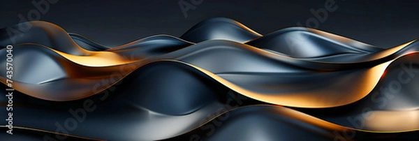 Fototapeta Sleek Modern Abstraction, Metallic Flow and Gradient Design, Dynamic Background for Business and Technology