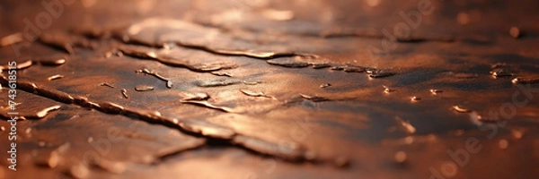 Fototapeta Spills of multicolored metallic dye mixing and spreading on black background. selective focus