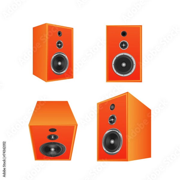 Fototapeta speakers on White background
