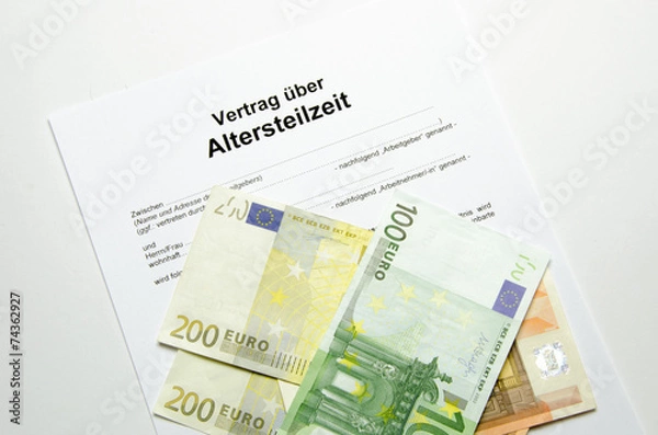 Obraz Vertrag über Altersteiilzeit mit Euros