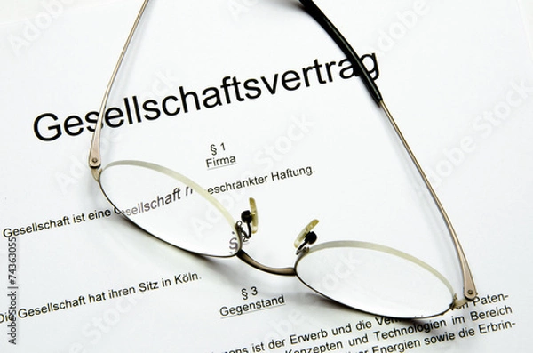 Obraz Gesellschaftsvertrag mit Brille
