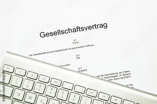 Obraz Gesellschaftsvertrag mit externer Tastatur
