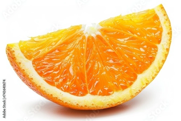 Obraz Vibrant orange slice isolated on white