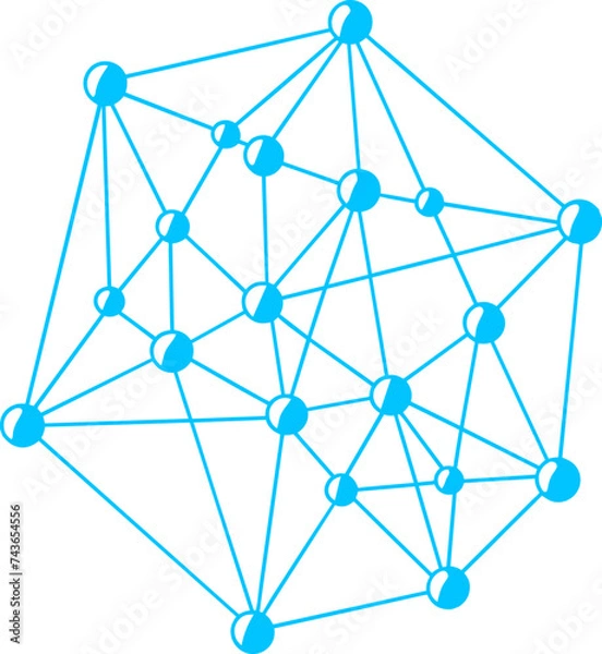 Fototapeta Blue network connection, blue network connection data