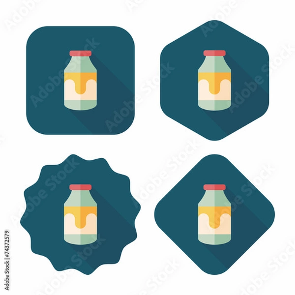 Fototapeta milk flat icon with long shadow,eps10