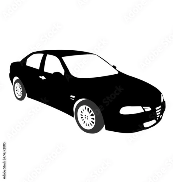 Obraz Silhouette of Car vector black