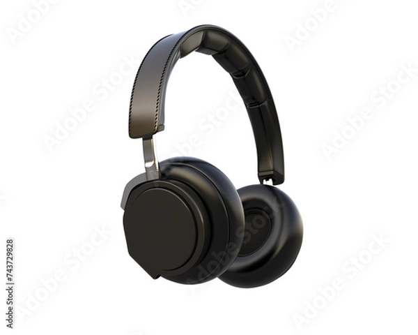 Fototapeta Headphones isolated on background. 3d rendering - illustration