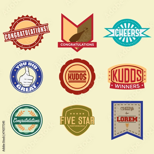 Obraz Congratulations logo badges and labels