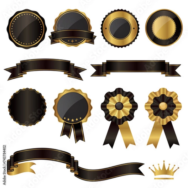 Obraz 黒と金の装飾セット