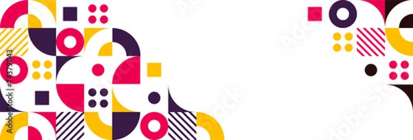 Fototapeta Geometric abstract background design. Minimal geometric banner template. Vector illustration