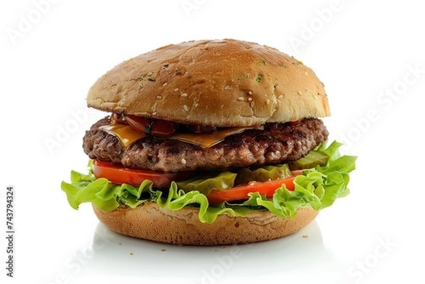 Fototapeta AI panino hamburger, pomodoro e lattuga 02