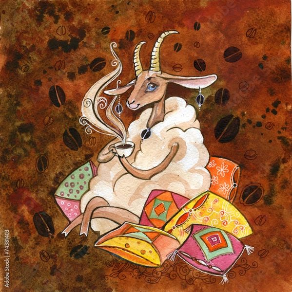 Obraz coffee sheep