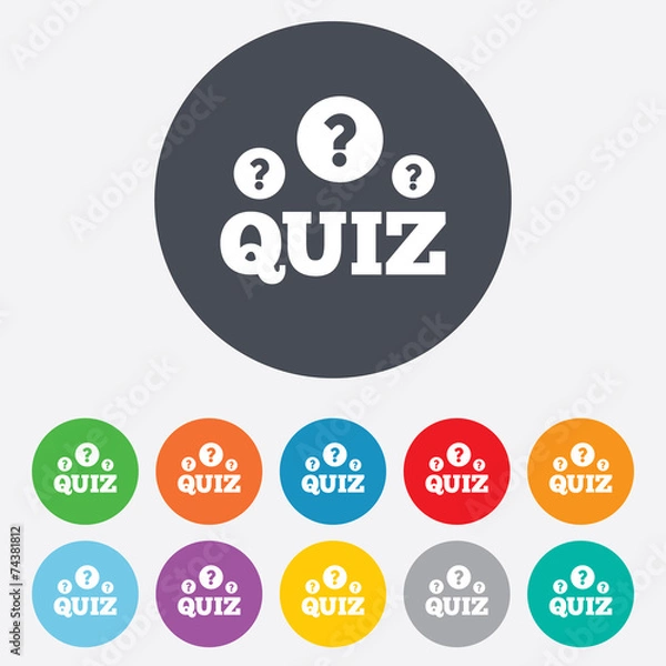 Fototapeta Quiz sign icon. Questions and answers game.