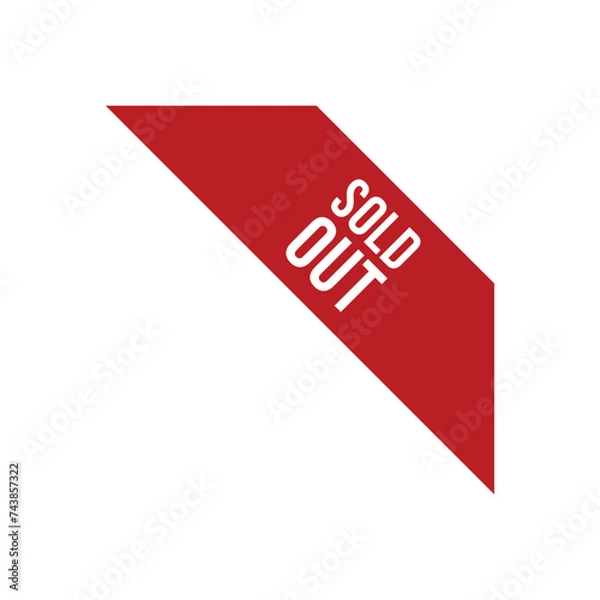 Obraz Red Corner Sold Out Ribbon Vector Design Template