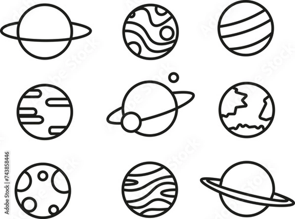 Fototapeta set of planets