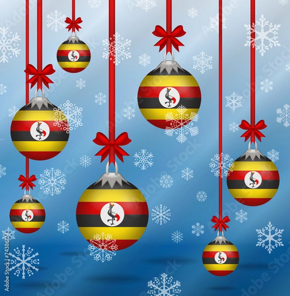 Obraz Christmas background flags Uganda