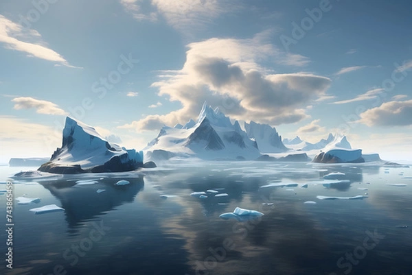 Obraz 3d iceberg floating on water