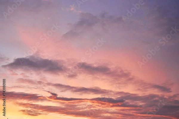 Obraz Cloudscape of cumulus sunset clouds