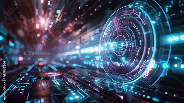 Fototapeta Create a futuristic banking interface using cutting edge technology as inspiration