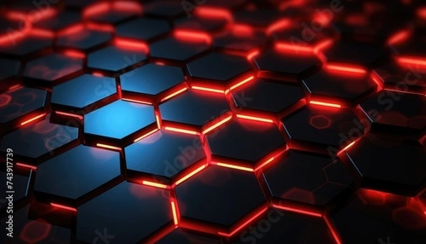 Fototapeta Abstract Futuristic background with hexagons